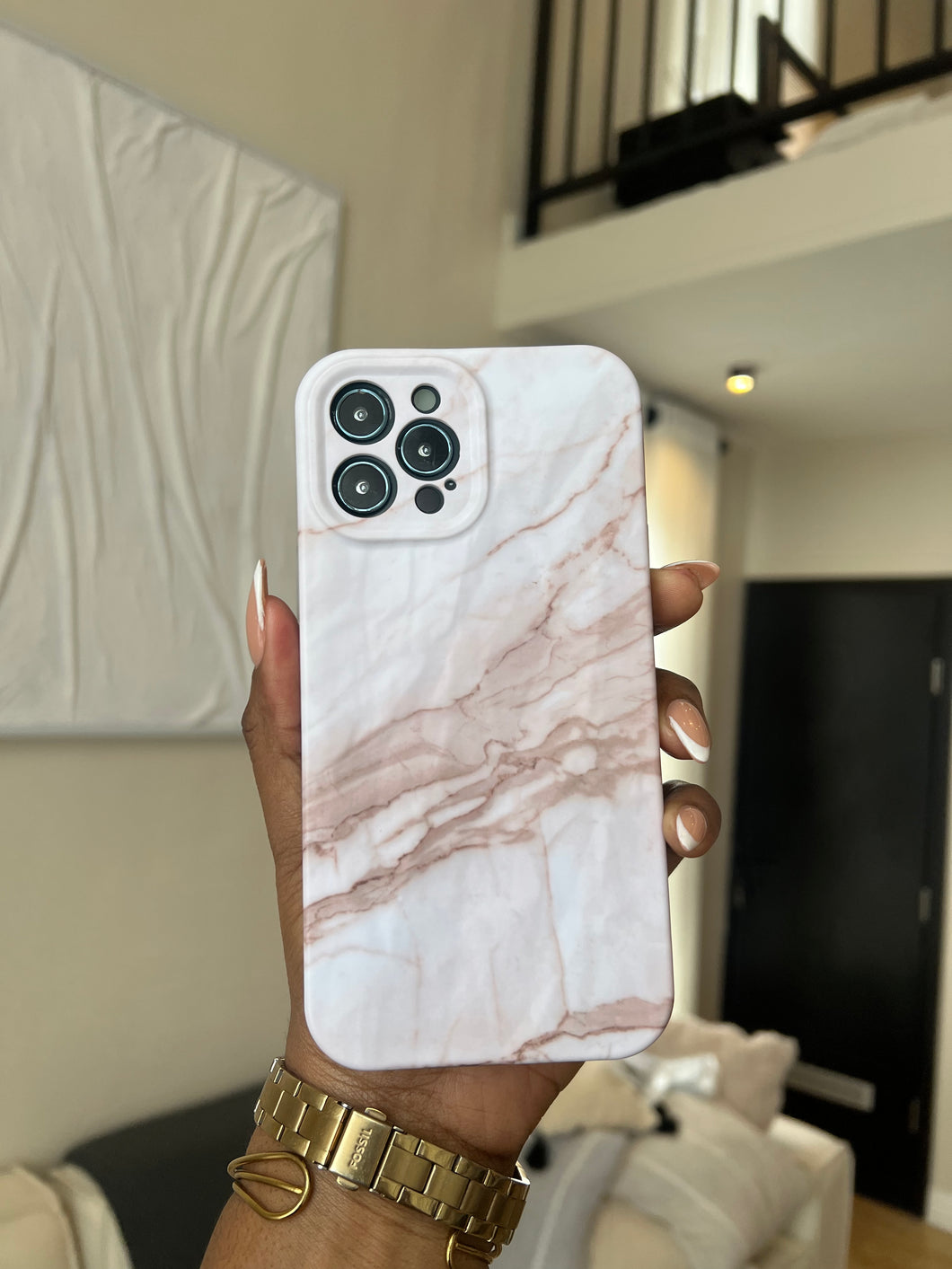 Textured marble protective case