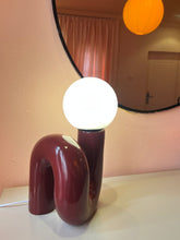 Load image into Gallery viewer, Burgundy Loop Table Lamp
