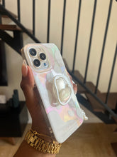 Load image into Gallery viewer, Holographic translucent popsocket case (can be bought with or without the charm holder) it’ll
