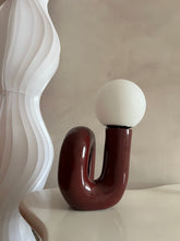 Load image into Gallery viewer, Burgundy Loop Table Lamp
