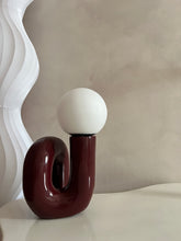 Load image into Gallery viewer, Burgundy Loop Table Lamp
