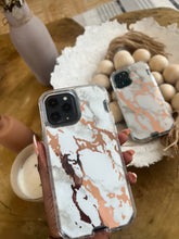 Load image into Gallery viewer, White and gold Marble with 2 in 1 SHOCKPROOF CASE
