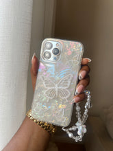 Load image into Gallery viewer, Holographic translucent butterfly case (can be bought with or without the charm holder)
