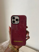 Load image into Gallery viewer, Luxury Shockproof maroon phonecase only (The popsocket and charm are sold separately kindly pick Preferred combo)
