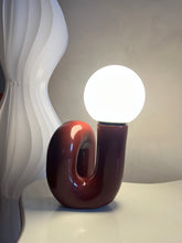 Load image into Gallery viewer, Burgundy Loop Table Lamp
