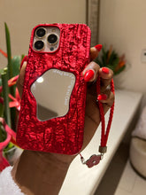 Load image into Gallery viewer, Gorgeous glossy Red  mirror case with Lanyard (can sold with or without Lanyard)
