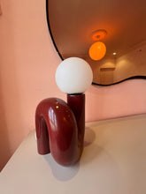 Load image into Gallery viewer, Burgundy Loop Table Lamp
