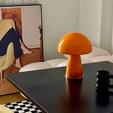 Load image into Gallery viewer, Orange Glass Mushroom Table Lamp
