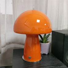 Load image into Gallery viewer, Orange Glass Mushroom Table Lamp
