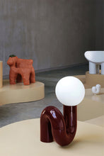 Load image into Gallery viewer, Burgundy Loop Table Lamp
