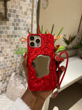 Load image into Gallery viewer, Gorgeous glossy Red  mirror case with Lanyard (can sold with or without Lanyard)
