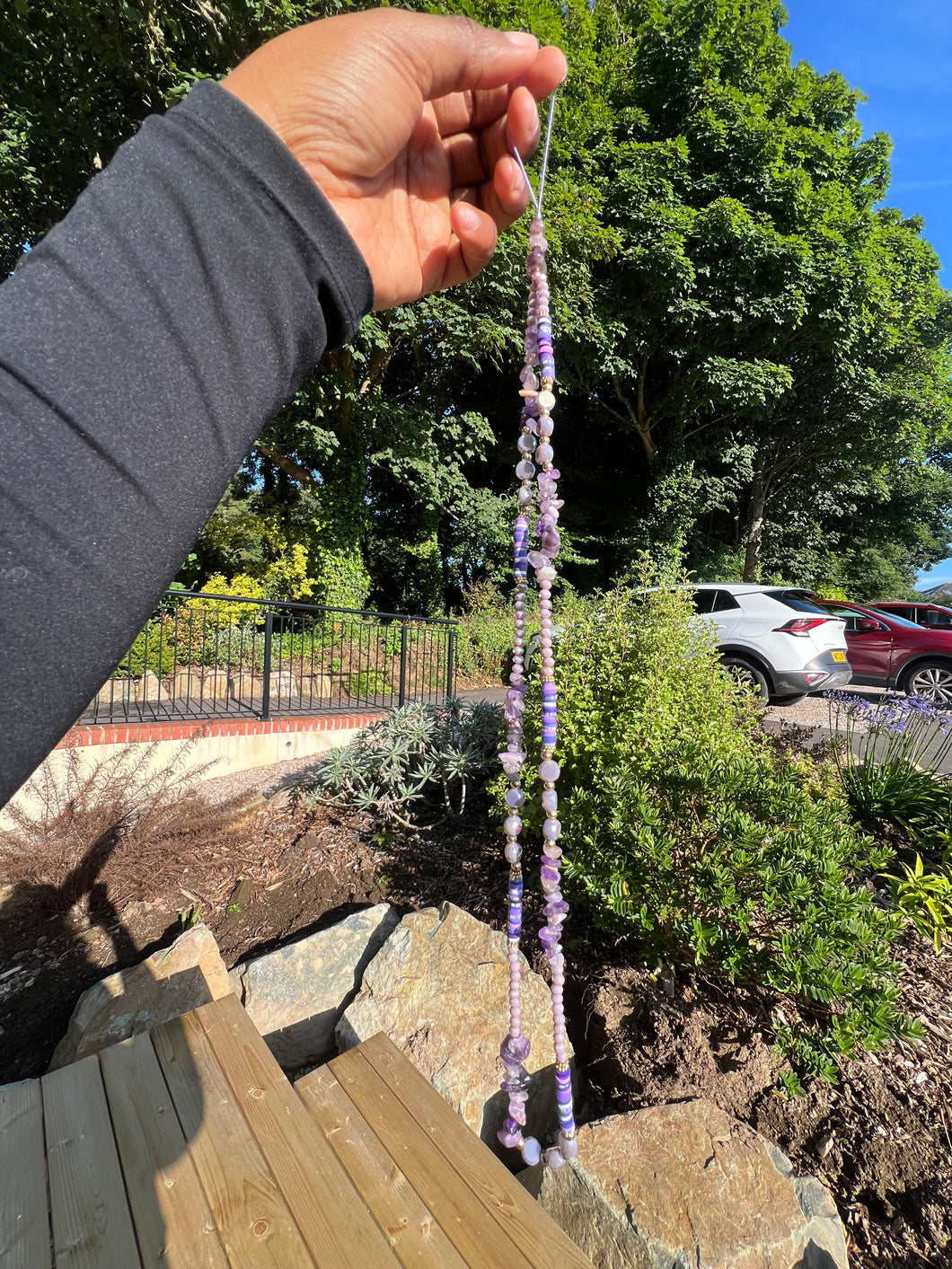 Gorgeous Long beaded Charms (lavender)