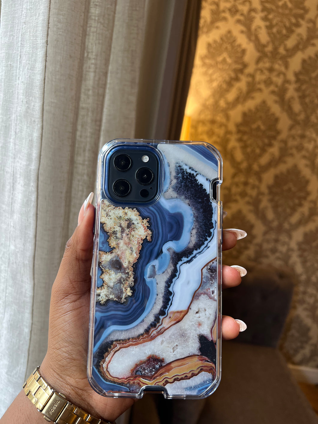 Blue Protective Marble 2 in 1 case