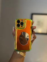 Load image into Gallery viewer, LUXURY LASER WAVE CASE WITH MIRROR POPSOCKET.
