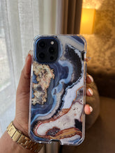 Load image into Gallery viewer, Blue Protective Marble 2 in 1 case
