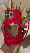 Load and play video in Gallery viewer, Gorgeous glossy Red  mirror case with Lanyard (can sold with or without Lanyard)
