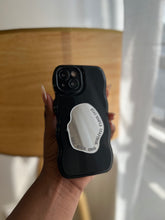 Load image into Gallery viewer, Minimalist black grip case with mirror popsocket
