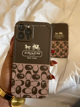 Load image into Gallery viewer, Luxury brown Coach Phone case
