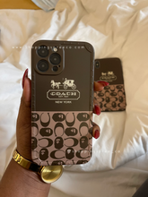 Load image into Gallery viewer, Luxury brown Coach Phone case
