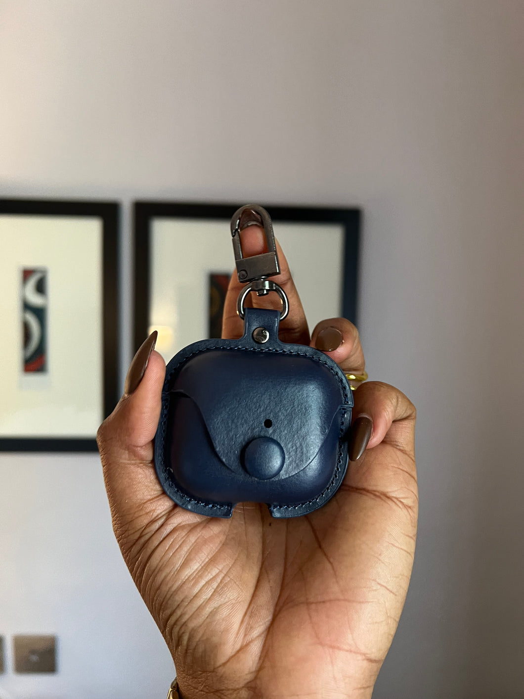 Leather airpod case (Blue)