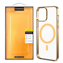 Load image into Gallery viewer, Luxury Gold  Transparent MagSafe phone case
