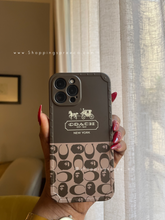 Load image into Gallery viewer, Luxury brown Coach Phone case
