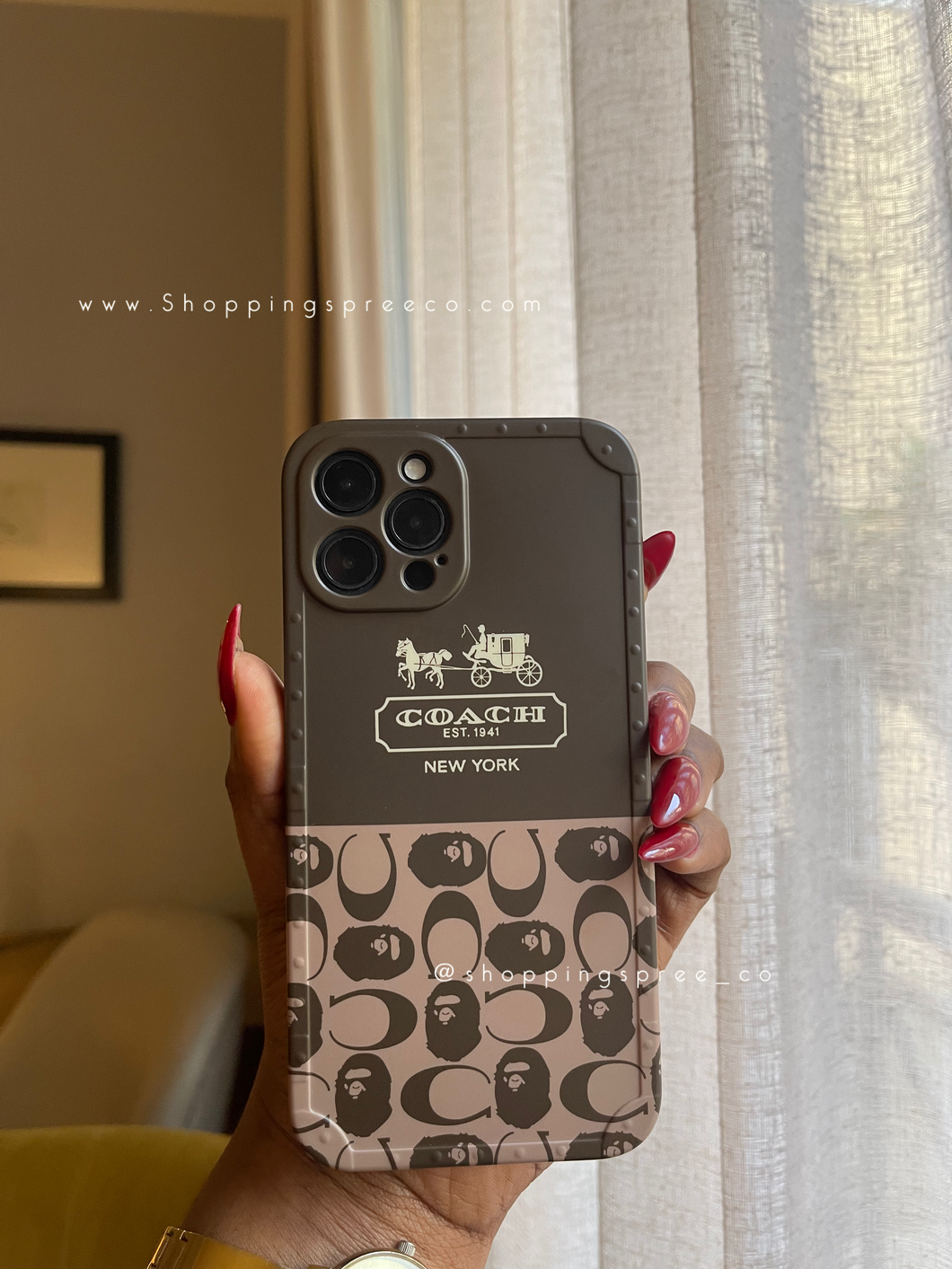 Luxury brown Coach Phone case