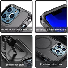 Load image into Gallery viewer, Black 2in1 shockproof MagSafe case..
