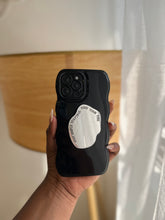 Load image into Gallery viewer, Minimalist black grip case with mirror popsocket
