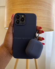 Load image into Gallery viewer, Premium navy blue silicon AirPods case
