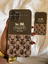 Load image into Gallery viewer, Luxury brown Coach Phone case
