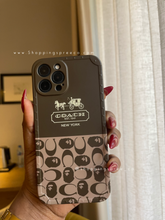 Load image into Gallery viewer, Luxury brown Coach Phone case
