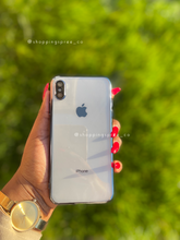 Load image into Gallery viewer, Navy blue transparent case with full  camera guard ( there’s a temper glass covering on the lens)
