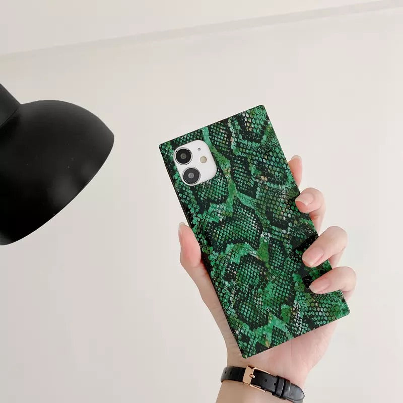 Luxury Green snake print phonecase case