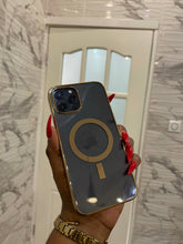 Load image into Gallery viewer, Luxury Gold  Transparent MagSafe phone case
