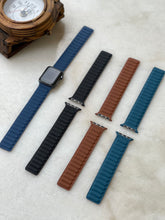 Load image into Gallery viewer, Leather magnetic straps in Black .Blue,Light blue and Brown
