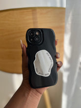 Load image into Gallery viewer, Minimalist black grip case with mirror popsocket
