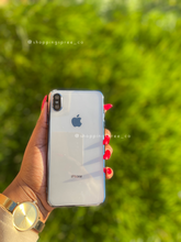 Load image into Gallery viewer, Navy blue transparent case with full  camera guard ( there’s a temper glass covering on the lens)
