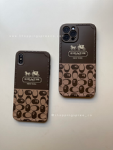 Load image into Gallery viewer, Luxury brown Coach Phone case
