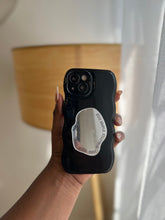 Load image into Gallery viewer, Minimalist black grip case with mirror popsocket
