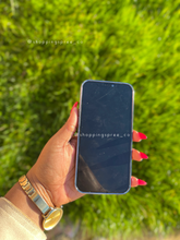 Load image into Gallery viewer, Navy blue transparent case with full  camera guard ( there’s a temper glass covering on the lens)
