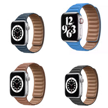 Load image into Gallery viewer, Leather magnetic straps in Black .Blue,Light blue and Brown
