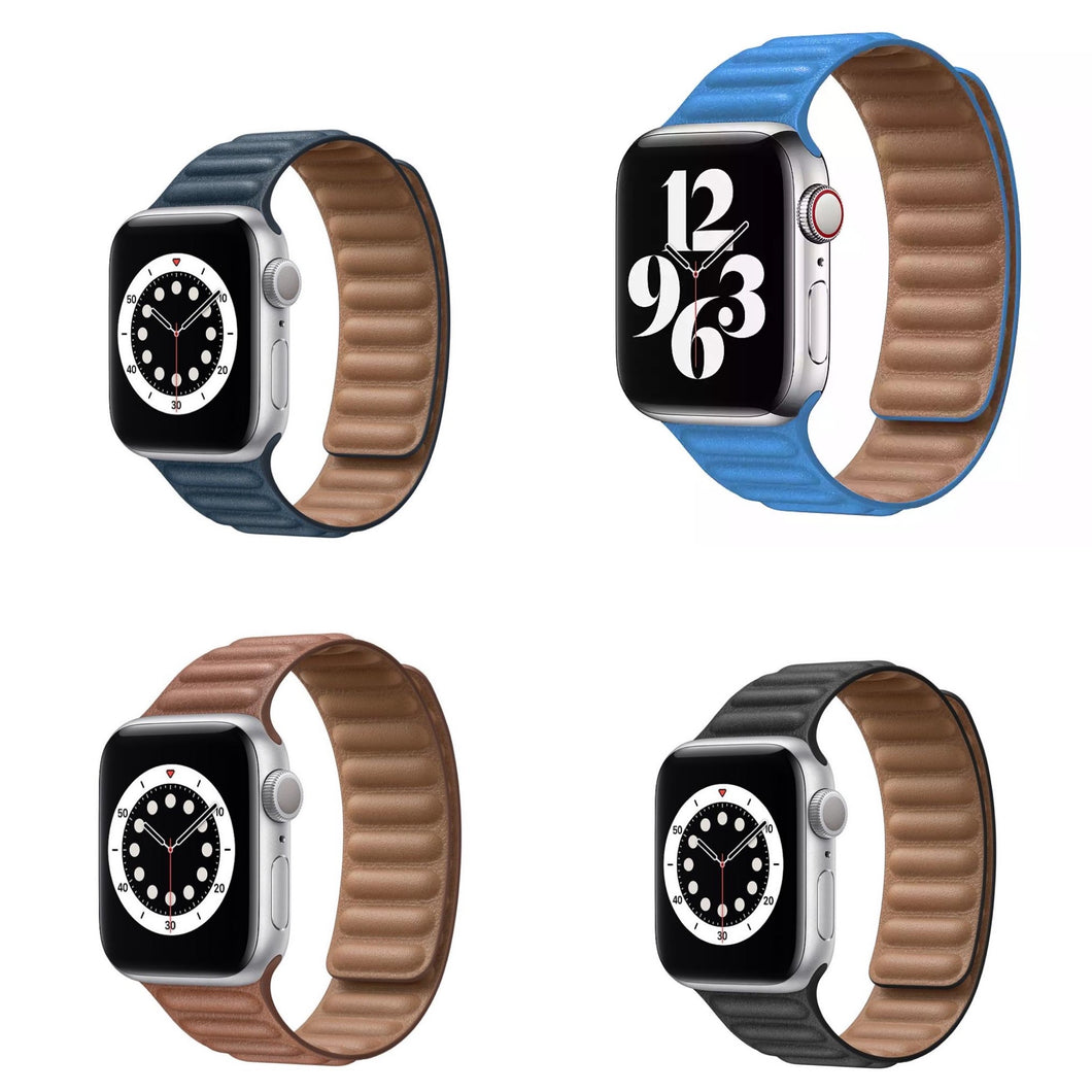 Leather magnetic straps in Black .Blue,Light blue and Brown