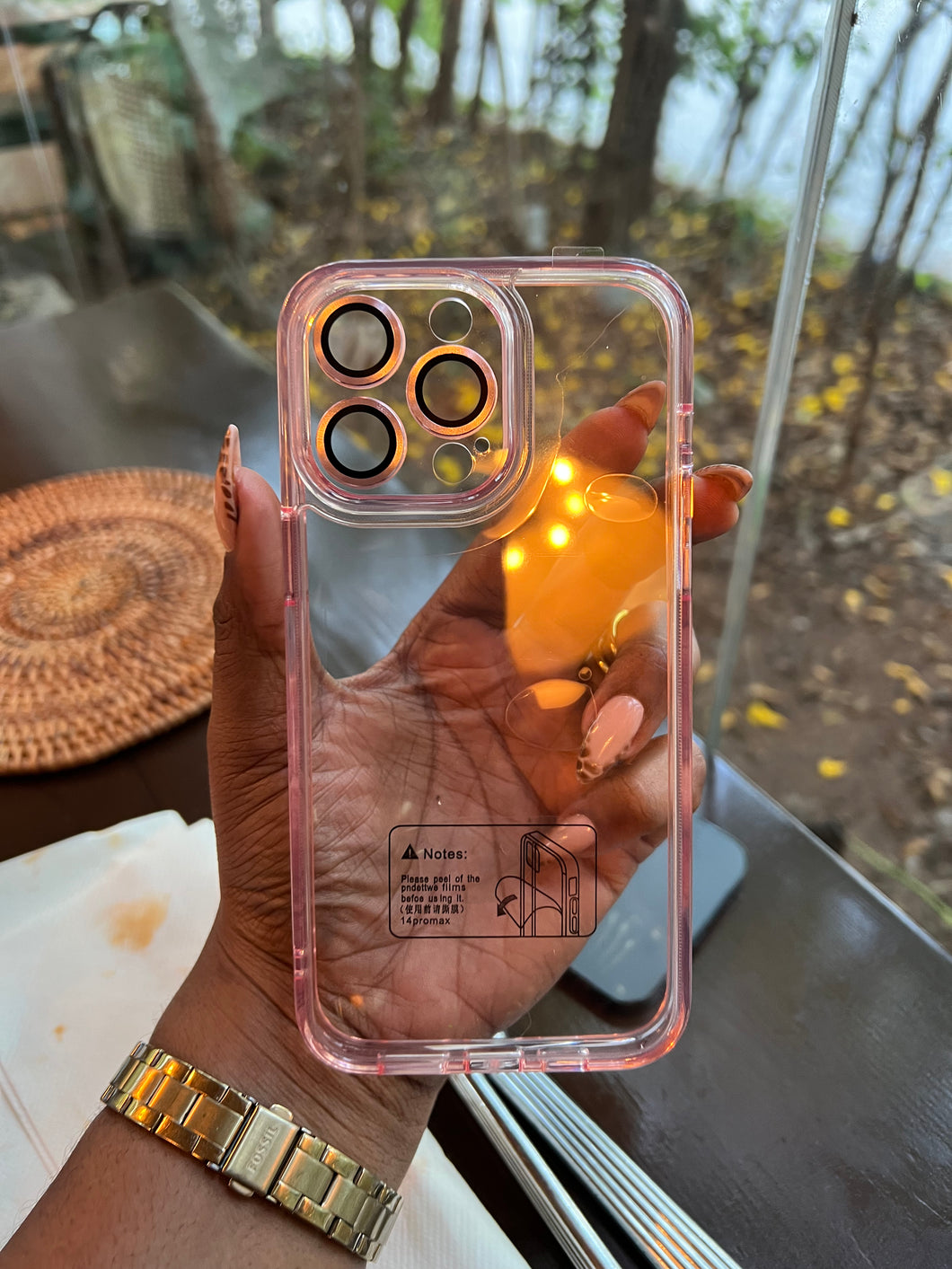 Transparent camera protector case(pink)