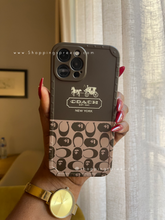 Load image into Gallery viewer, Luxury brown Coach Phone case
