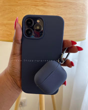 Load image into Gallery viewer, Premium navy blue silicon AirPods case
