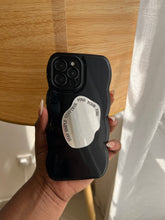 Load image into Gallery viewer, Minimalist black grip case with mirror popsocket
