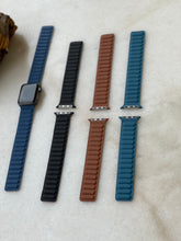 Load image into Gallery viewer, Leather magnetic straps in Black .Blue,Light blue and Brown
