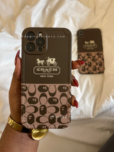 Load image into Gallery viewer, Luxury brown Coach Phone case
