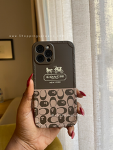 Load image into Gallery viewer, Luxury brown Coach Phone case
